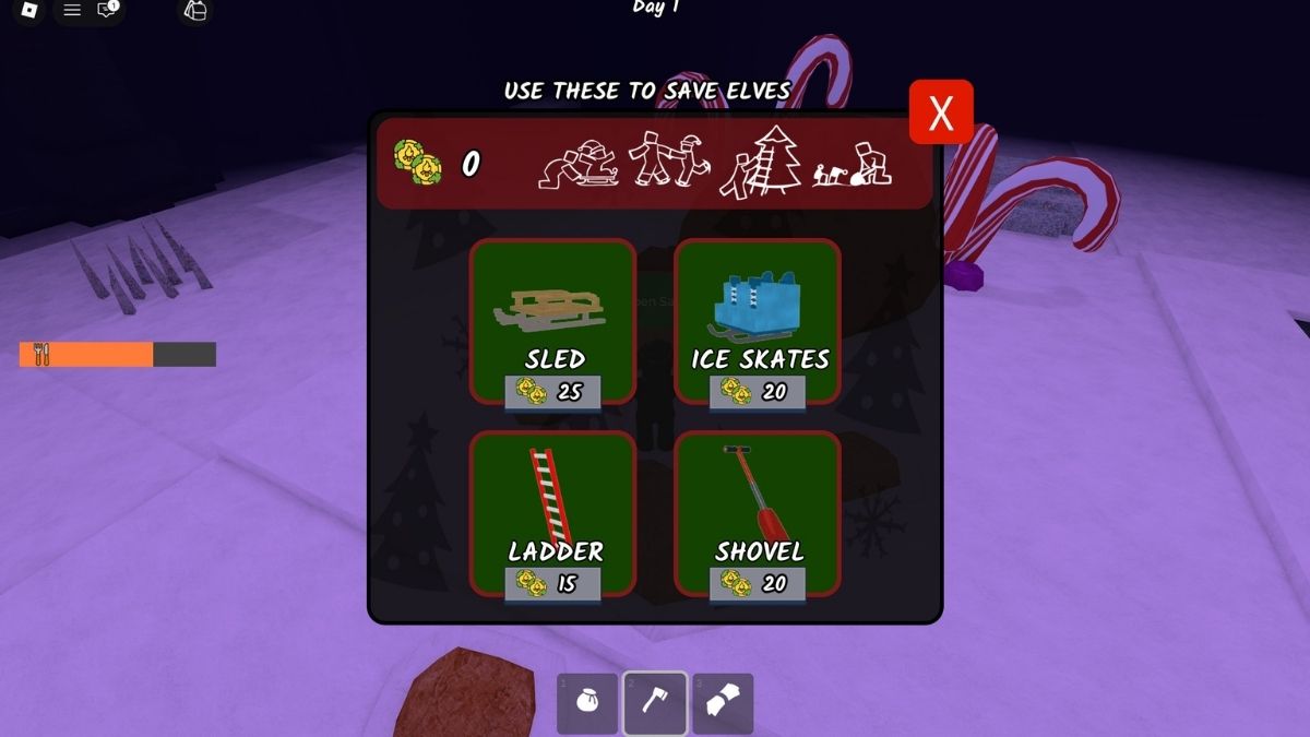 Le sac du Père Noël dans 99 nuits dans la forêt