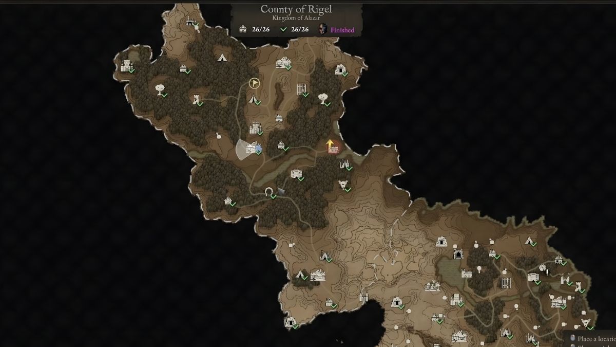 Carte complète du comté de Rigel