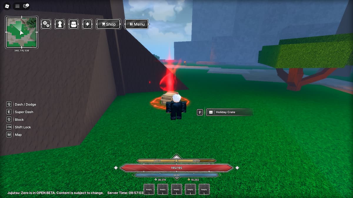 Emplacement de la caisse de vacances dans Jujutsu Zero