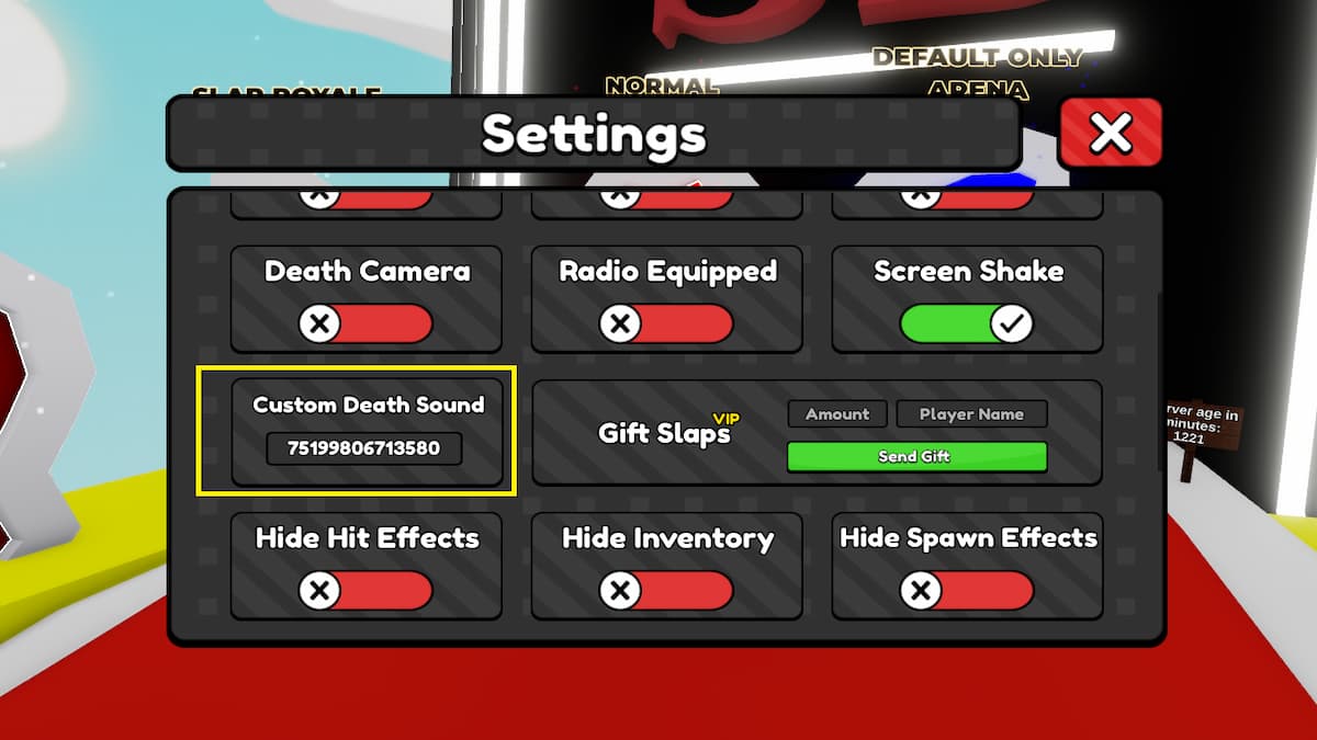 Boîte de saisie d'identification sonore de Slap Battle Kill