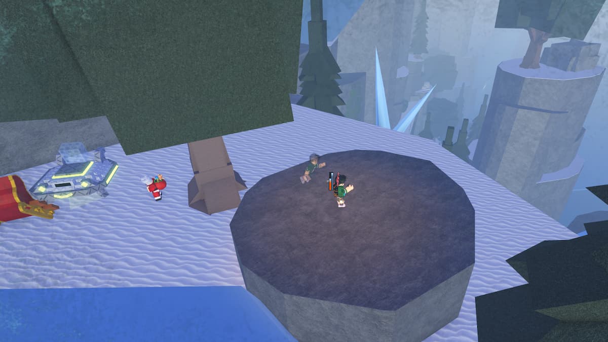 Un joueur debout sur une plate-forme