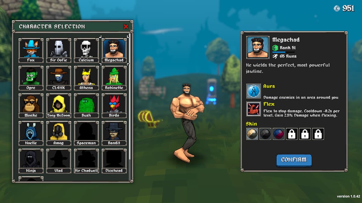 Megachad construit pour vaincre Spooky Steve dans Megabonk