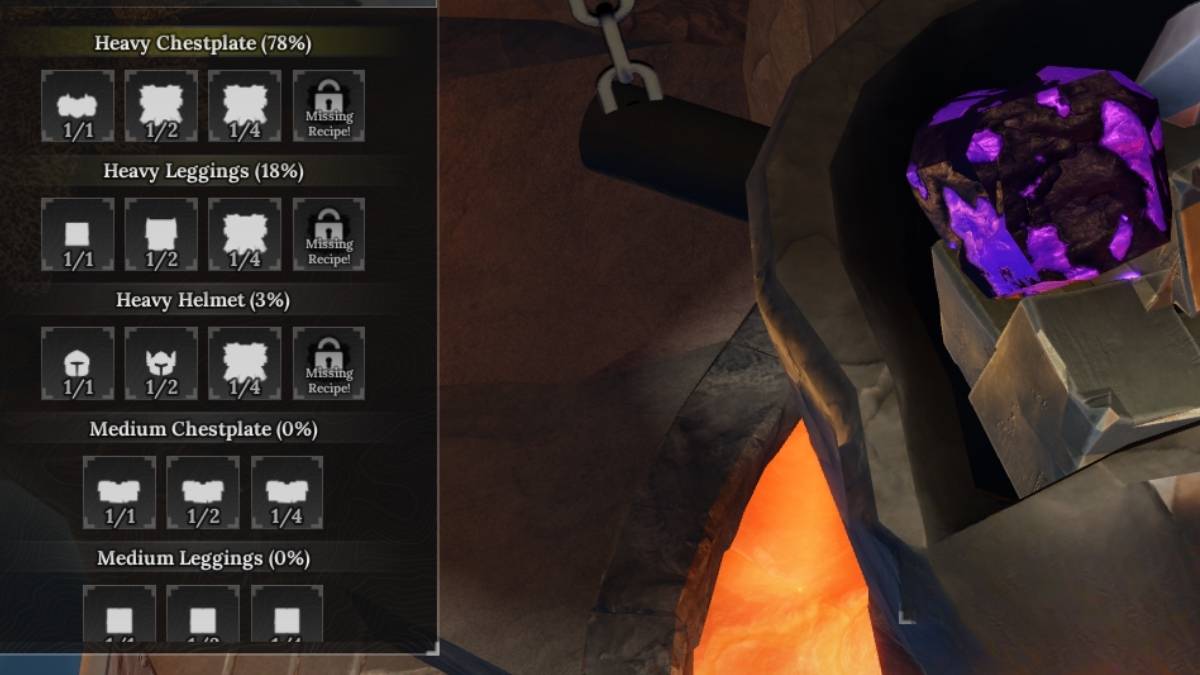 Comment débloquer des recettes d'armure manquantes dans The Forge Island 3