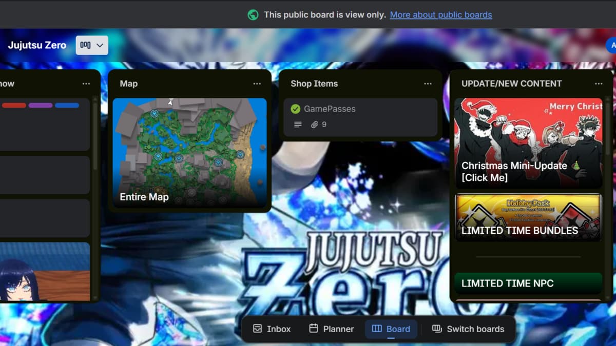 Jujutsu Zéro Trello