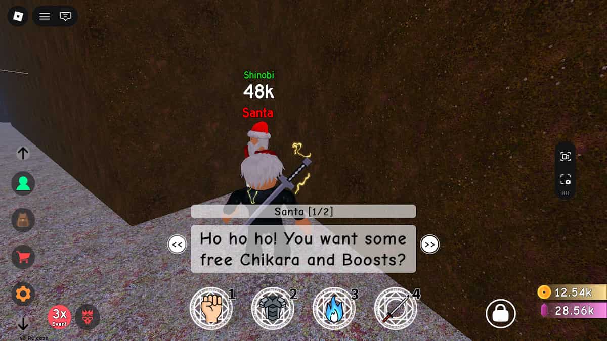 Emplacement du Père Noël dans Anime Fighting Simulator Endless