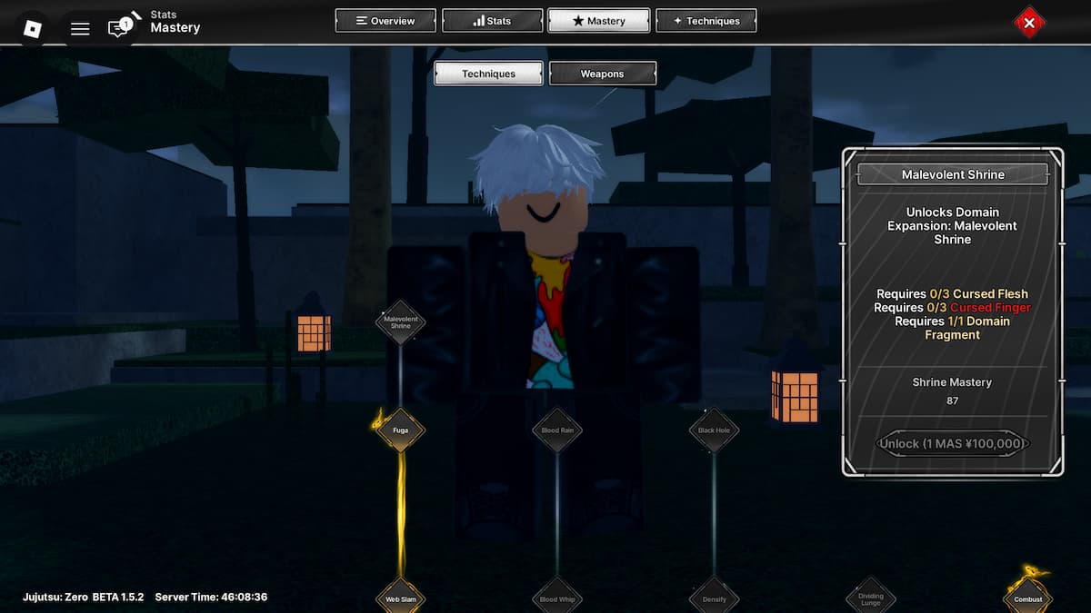 Obtenez de la chair maudite et du doigt maudit dans Jujutsu Zero