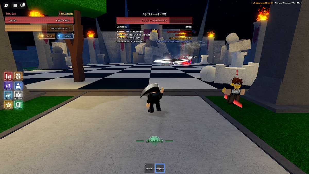 Gojo Shibuya Boss Spawn dans Rogue Piece