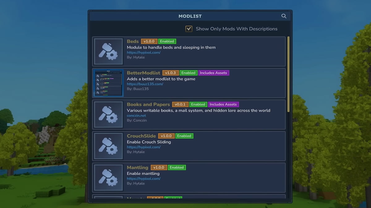 La meilleure liste de mods dans Hytale