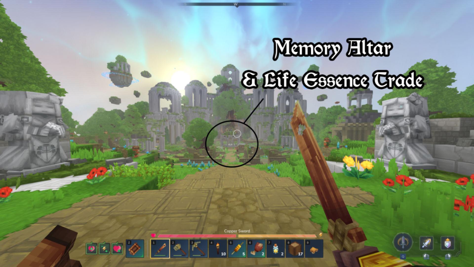 commerçant d'essence de vie hytale et emplacement de l'autel de la mémoire