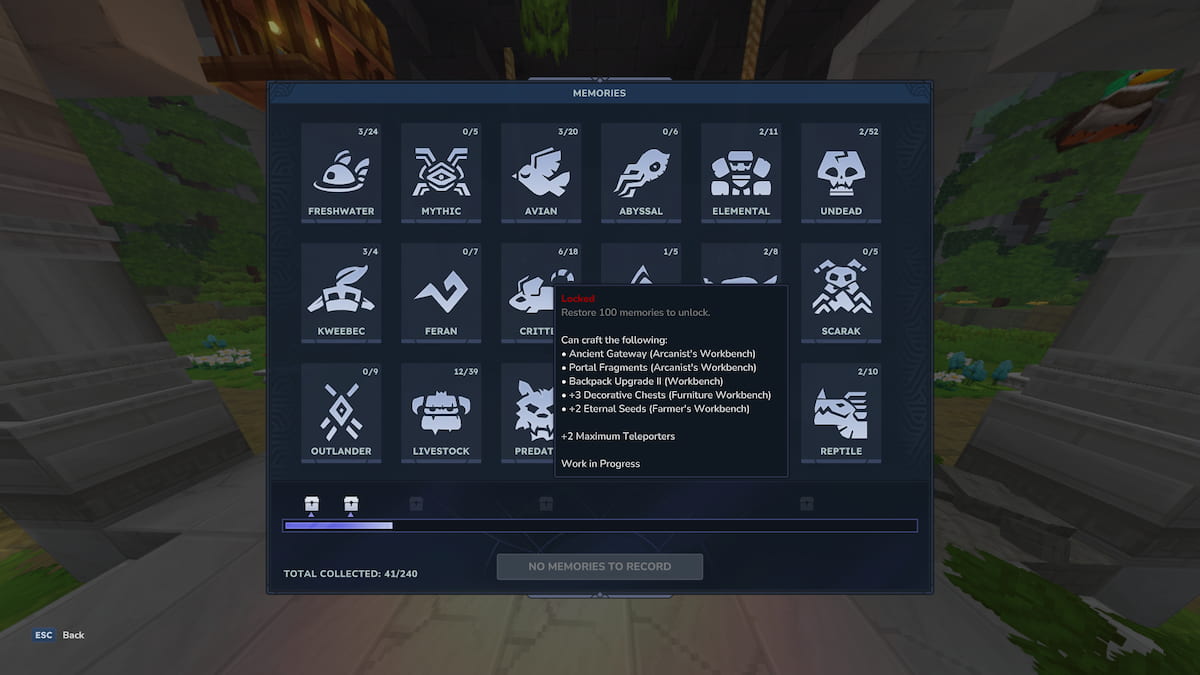 Débloquez la mise à niveau du sac à dos II dans Hytale