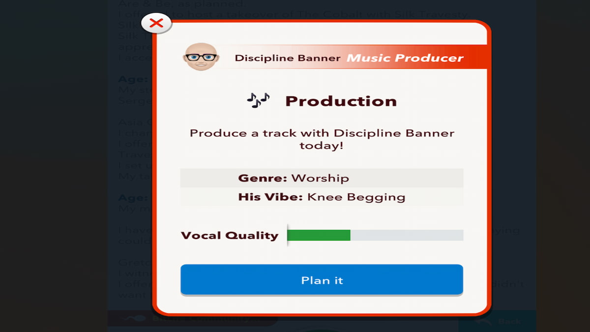 Un chanteur dans BitLife