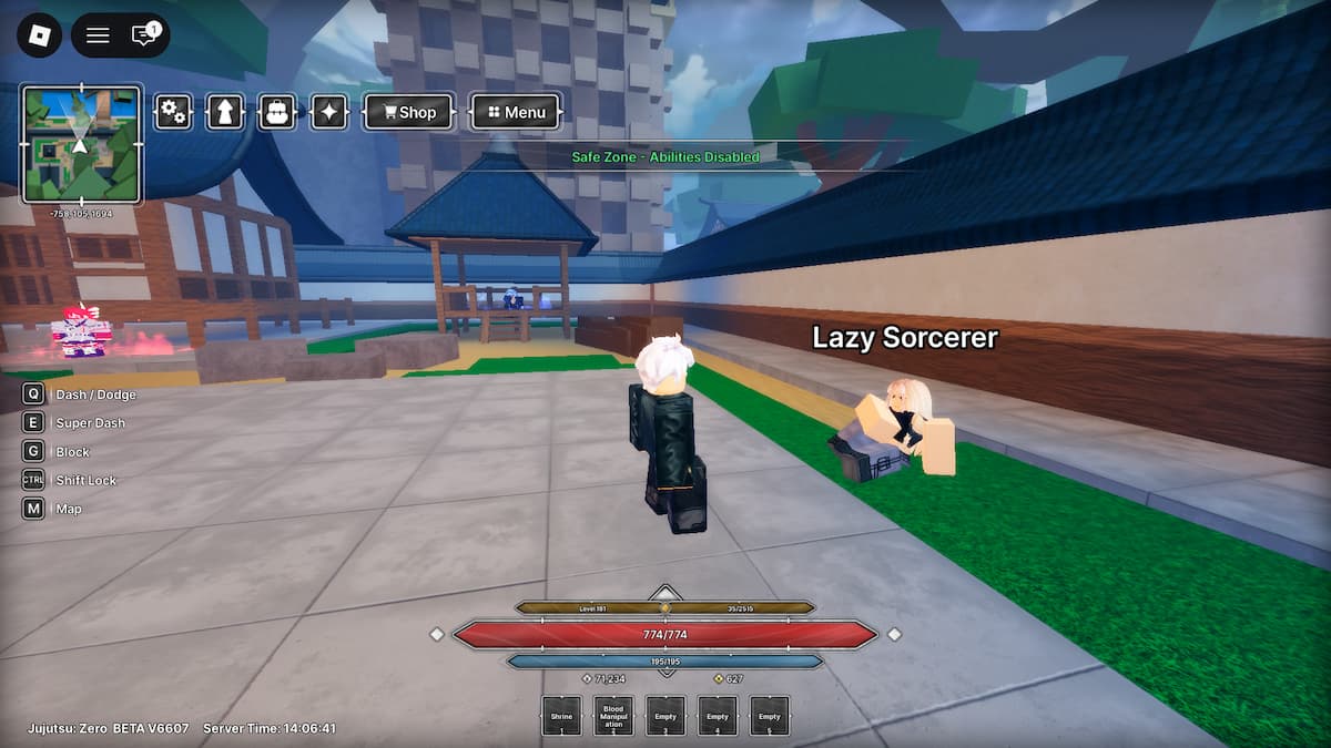 PNJ sorcier paresseux dans Jujutsu Zero