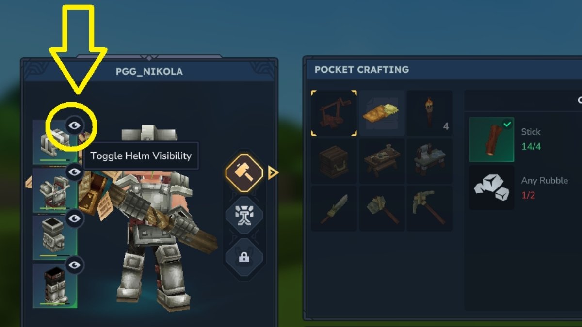 Cacher le casque dans Hytale