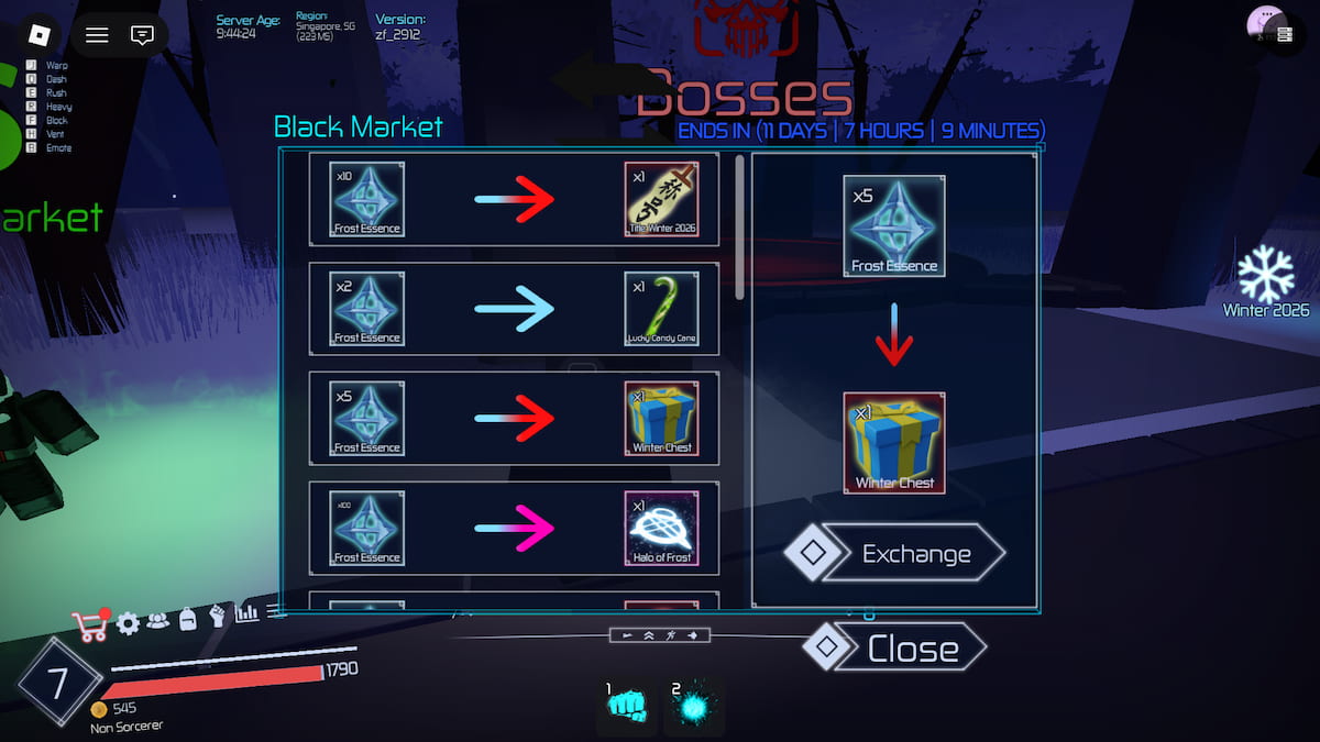 Essence de givre dans Jujutsu Infinite