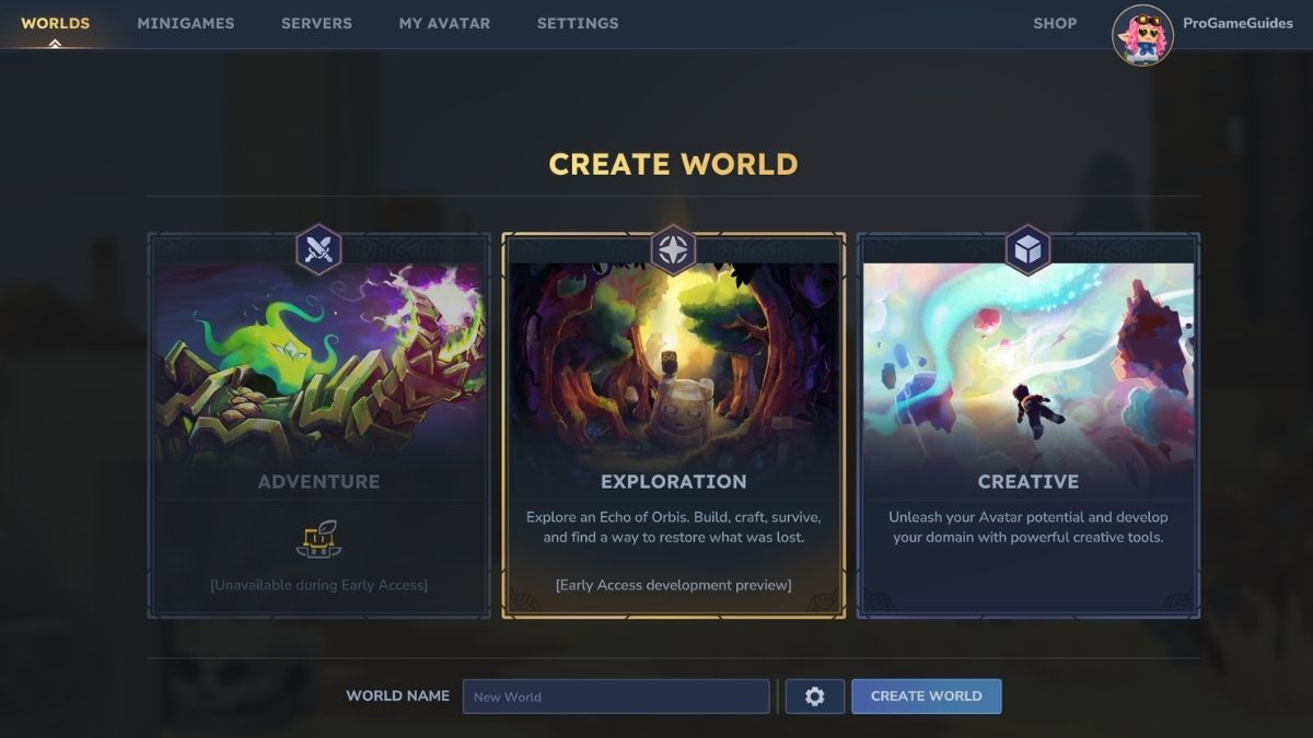 Comment créer un monde dans Hytale