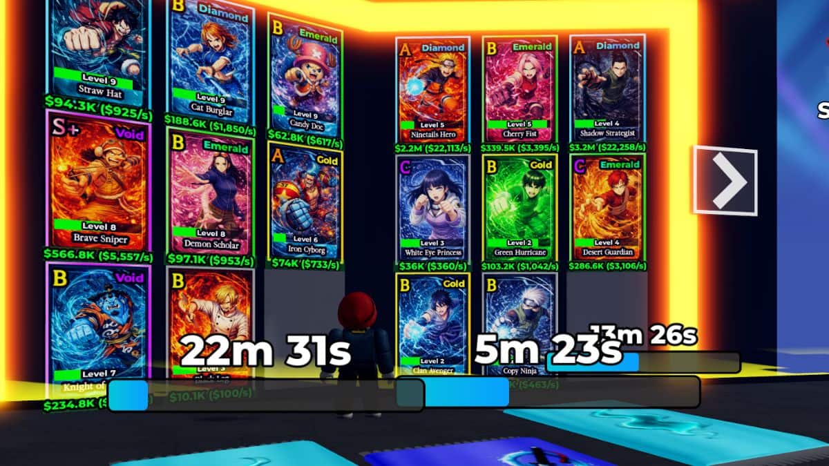 Collection de cartes d'anime pour gagner de l'argent