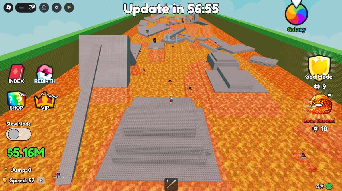 La lave éclate à intervalles réguliers dans Save Brainrots from LAVA