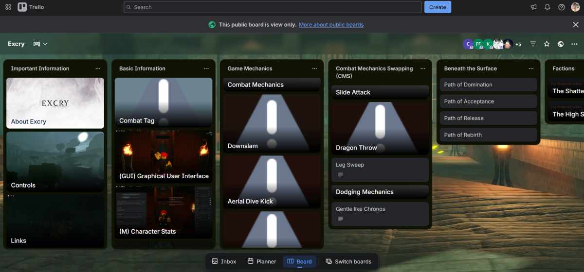 Le plateau Trello officiel du jeu