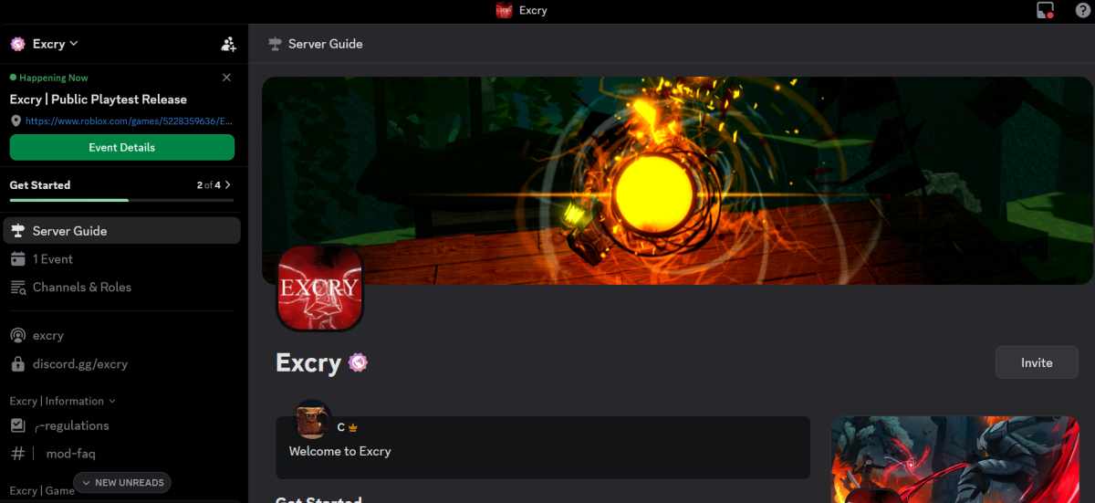 Le serveur Discord officiel d'Excry
