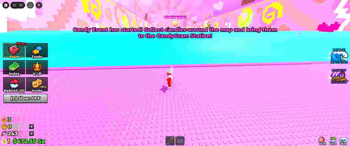 Vous serez averti lorsque l'événement Candy commencera dans Escape Tsunami for Brainrots