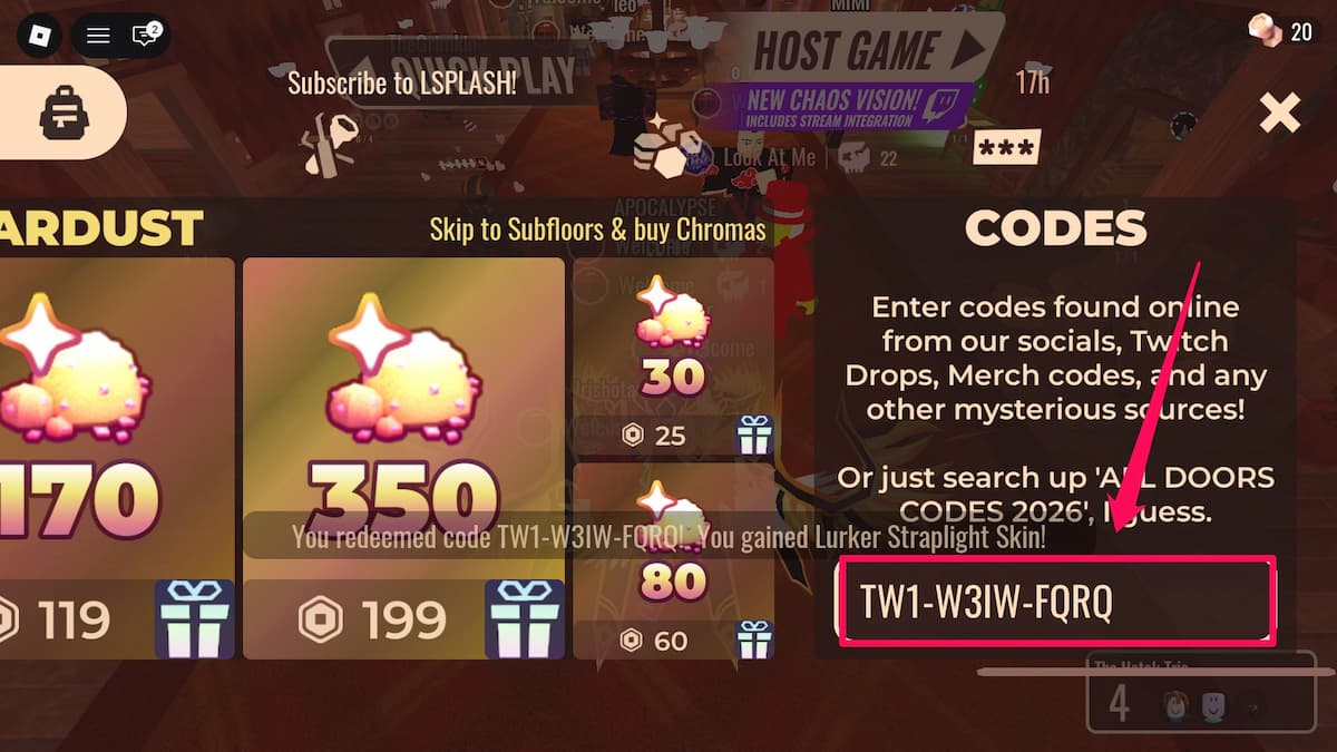 Obtenez des gouttes Twitch de Roblox Doors