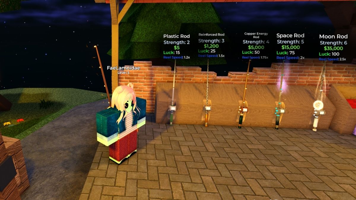 Emplacement des cannes à pêche Roblox Star