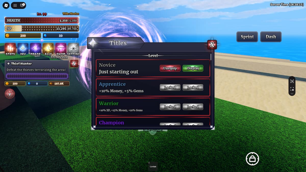 Titres dans Sailor Piece