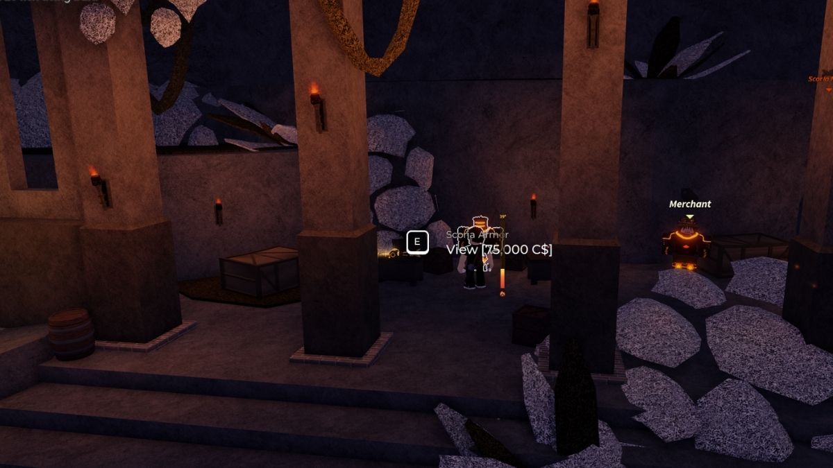 Emplacement de l'armure de Scoria