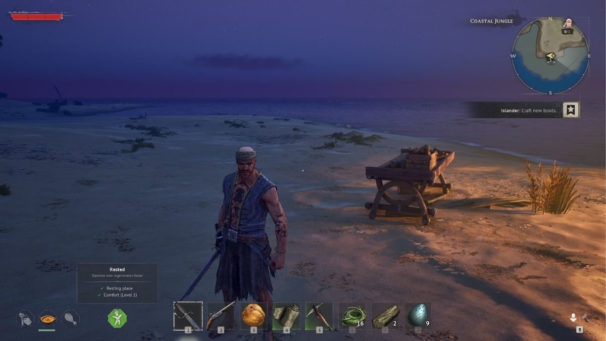 Établi sur la plage de Windrose