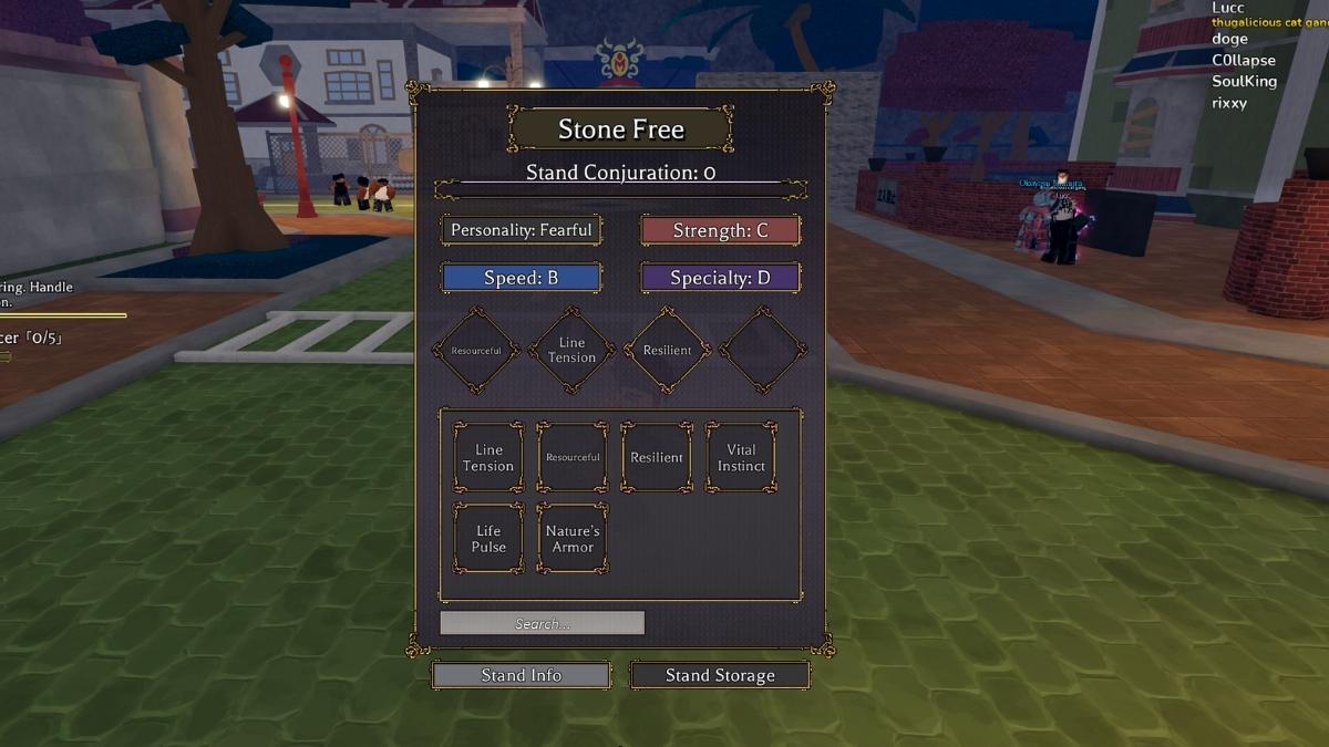 Stands dans une lignée bizarre