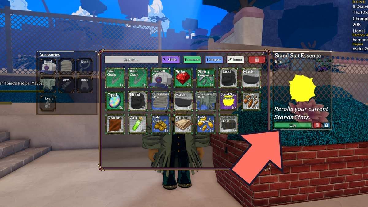 Essence de statistique de stand dans une lignée bizarre