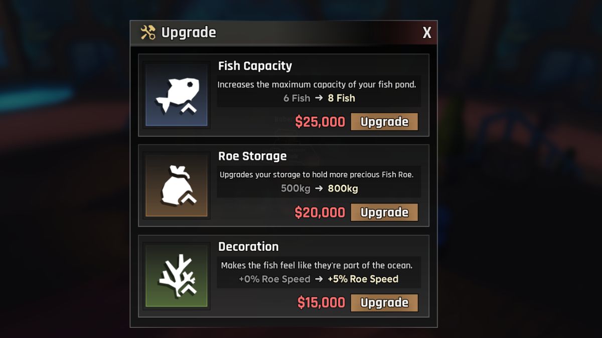 Améliore l'abîme de l'étang à poissons