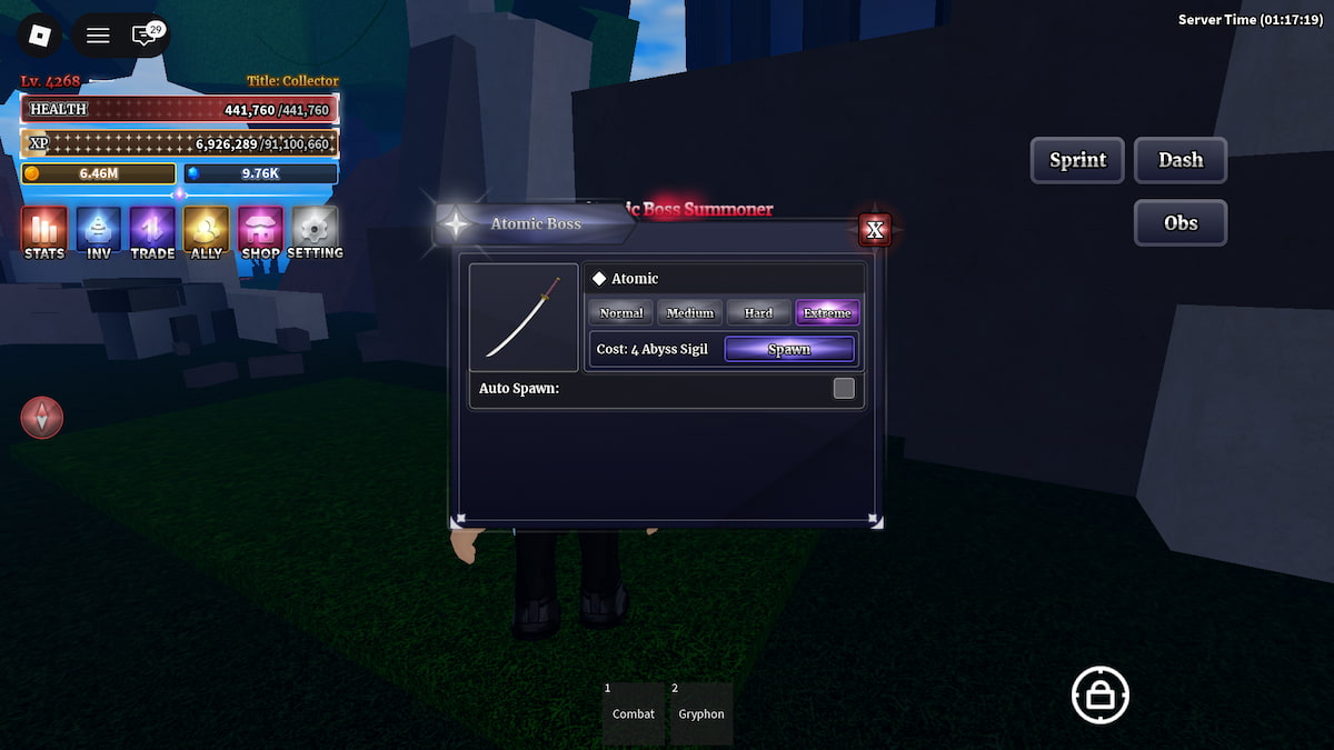 Patron atomique dans Sailor Piece