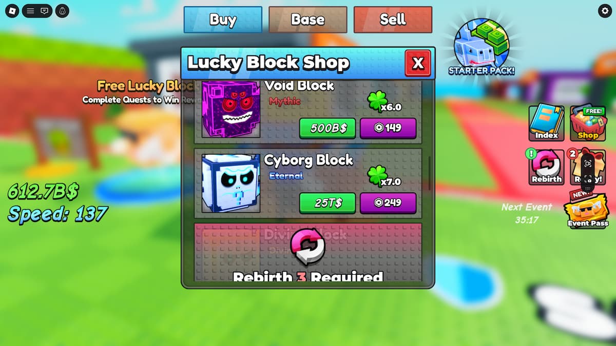 Tous les blocs chanceux dans Be a Lucky Block