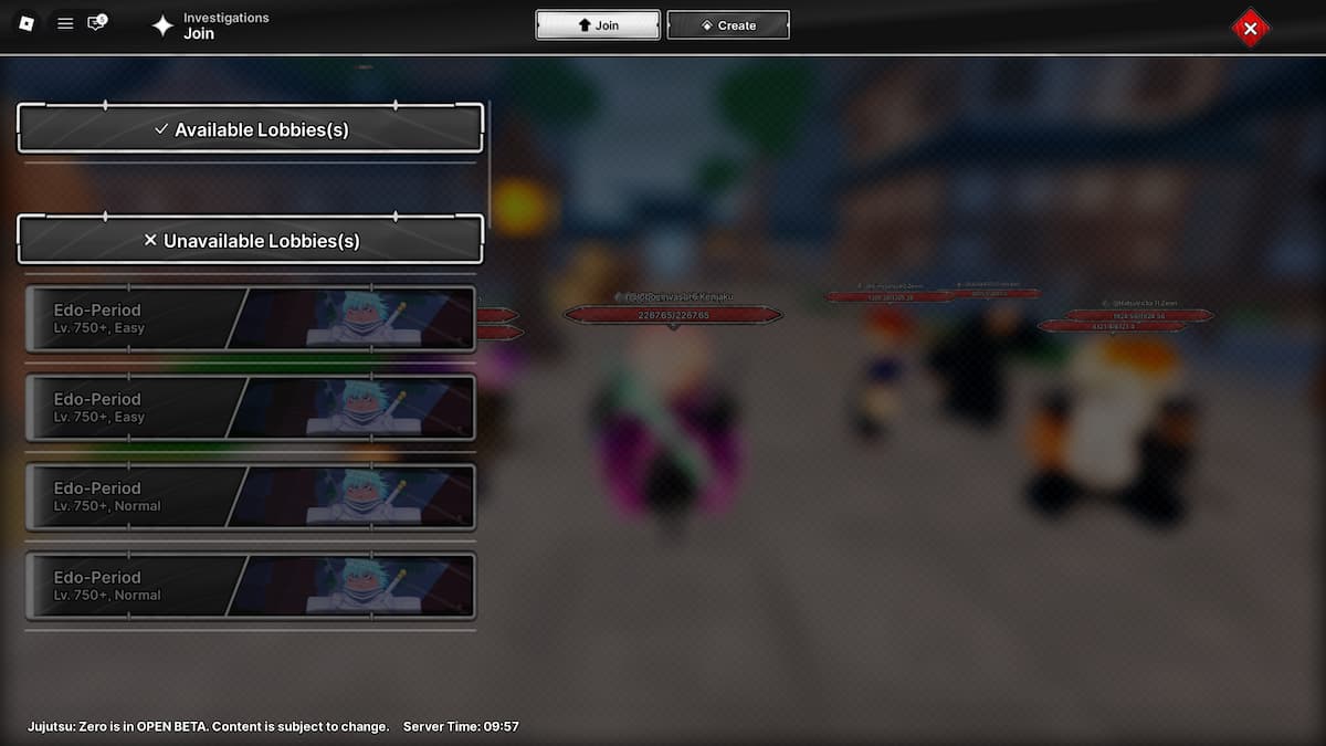 Mode de jeu Jujutsu Zero Investigations