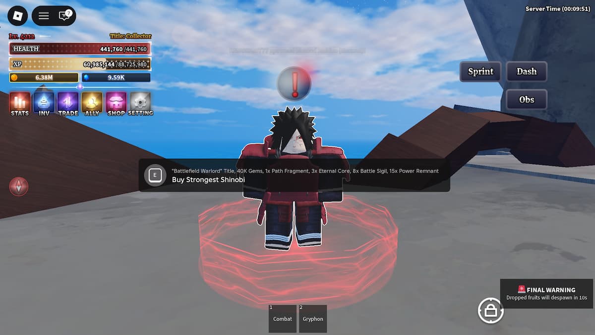 PNJ vendeur de Shinobi le plus puissant de Sailor Piece