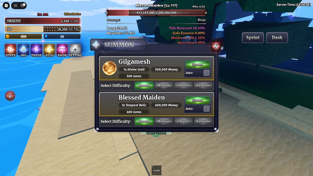 Spawn Maiden Boss dans Sailor Piece