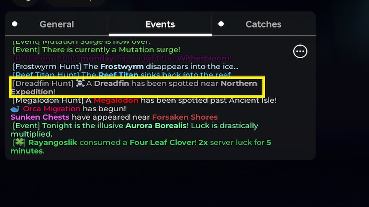 L'annonce de l'événement Dreadfin