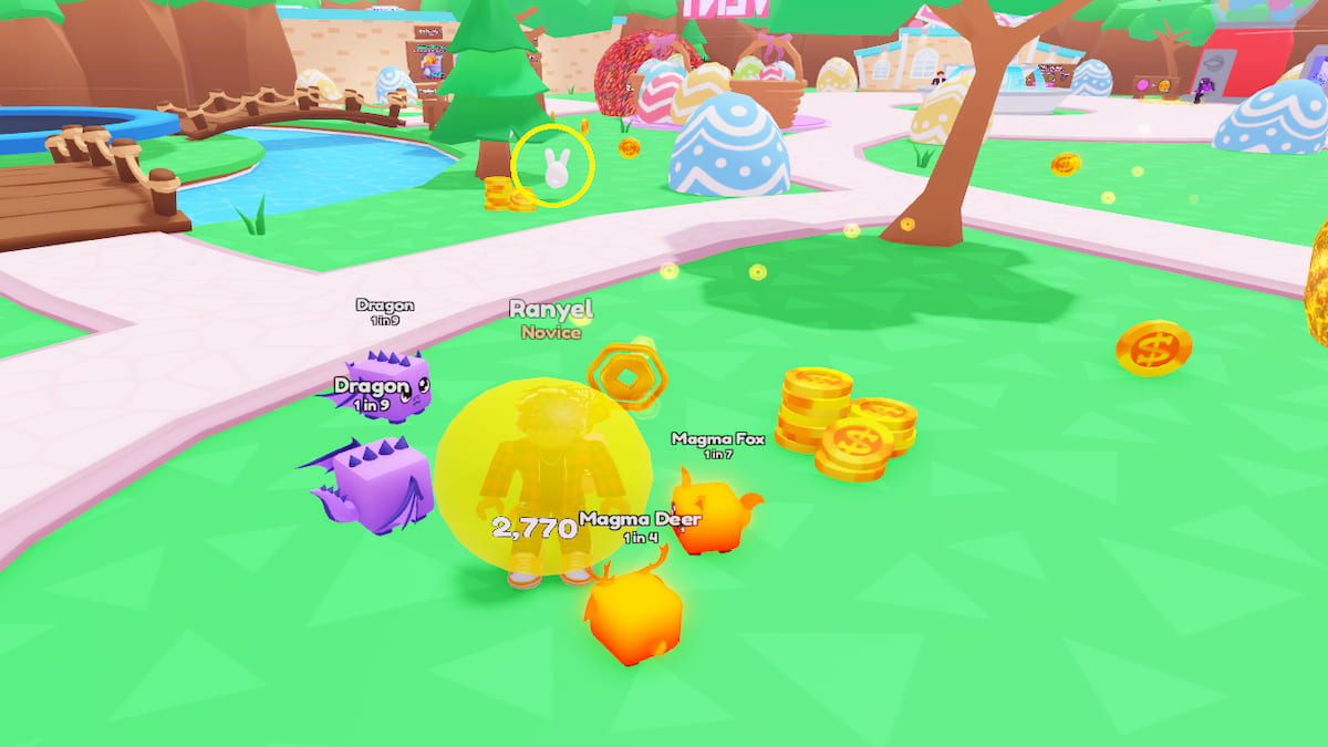 Un lapin sautillant dans Roblox