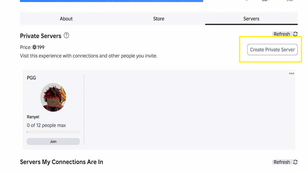 Le menu des achats knock-out