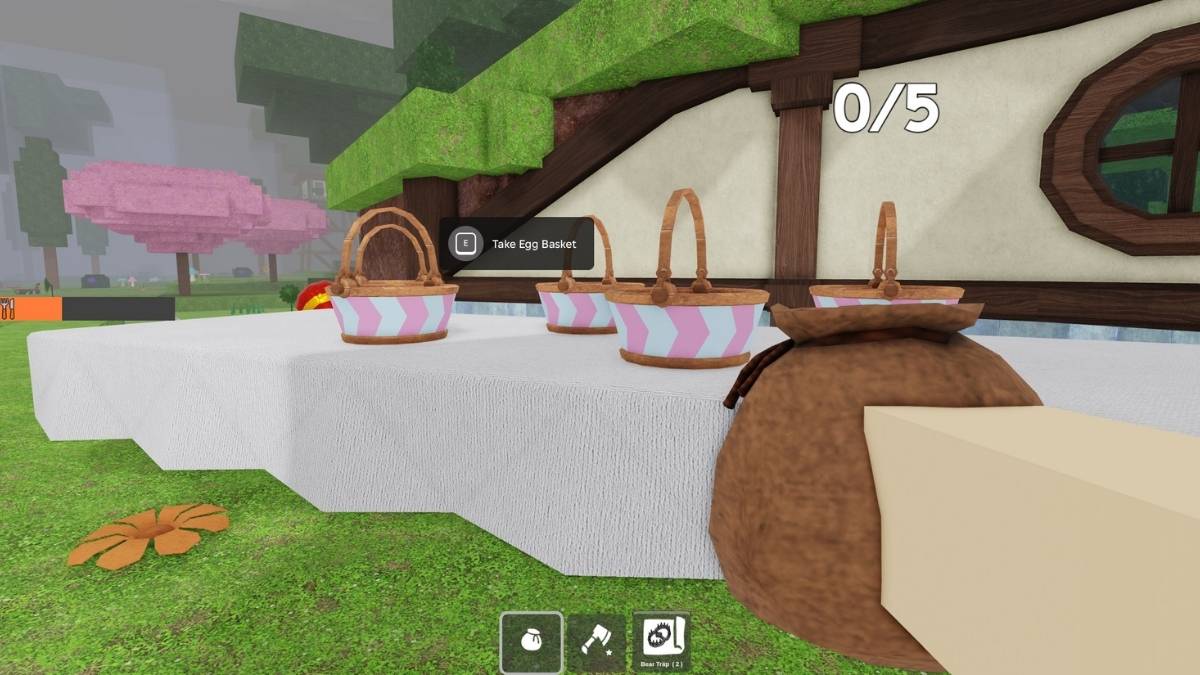 Panier d'œufs dans 99 nuits dans la forêt