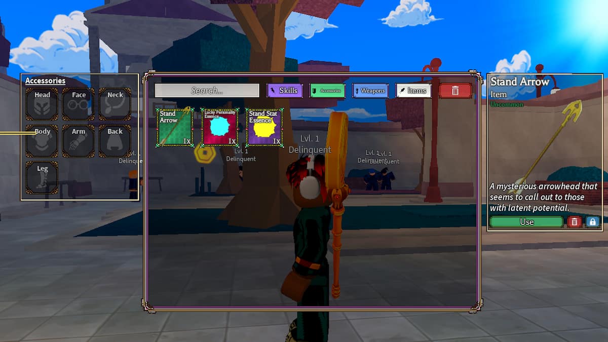 Un inventaire dans Bizarre Lineage