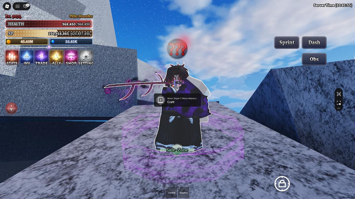 PNJ de maîtrise du mouvement Moon Slayer F dans Sailor Piece