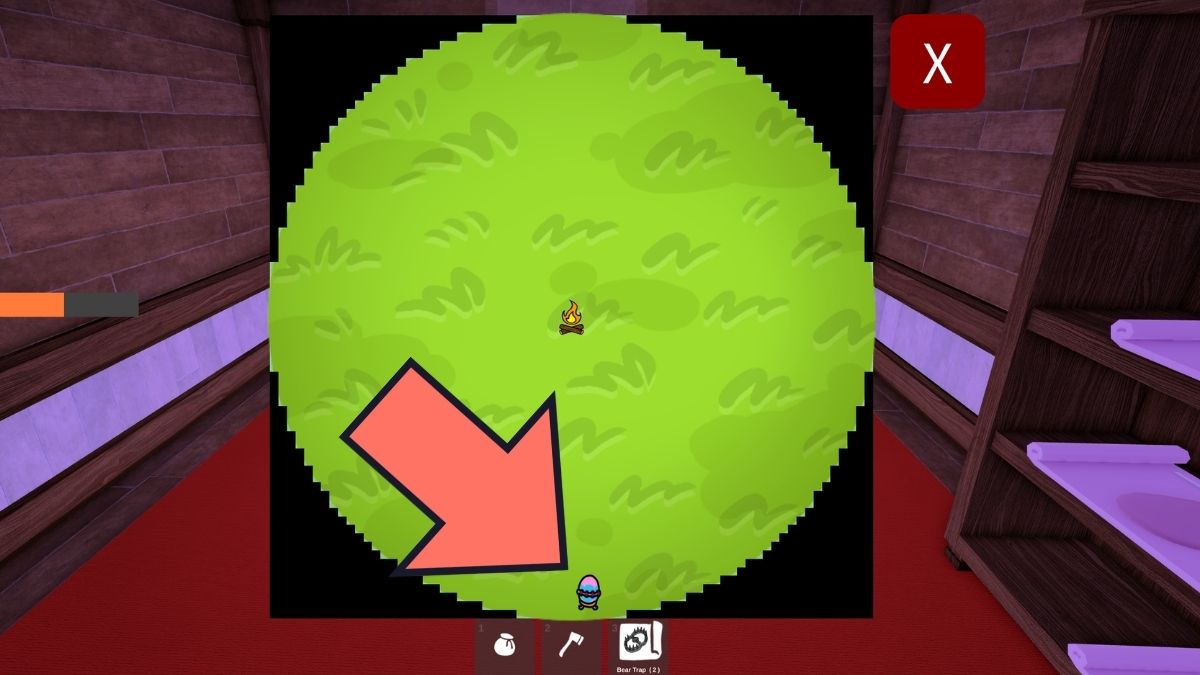 localisation des œufs dans 99 nuits dans la forêt