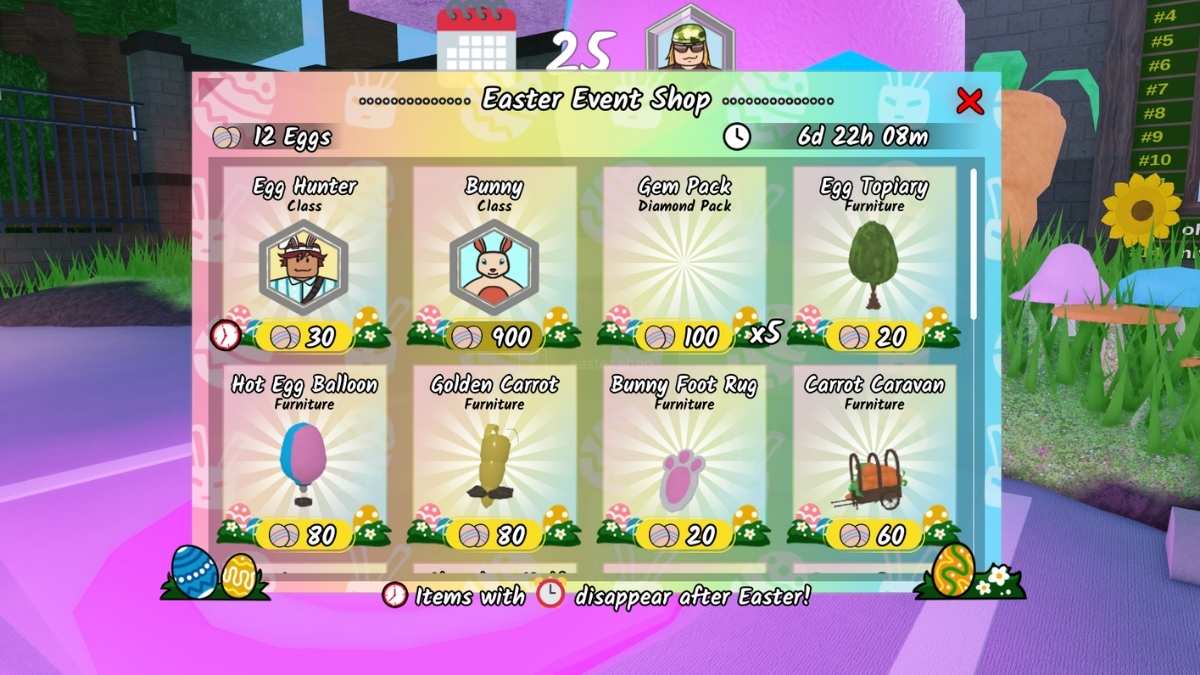 99 nuits dans la forêt Événement de Pâques, partie 2 Récompenses