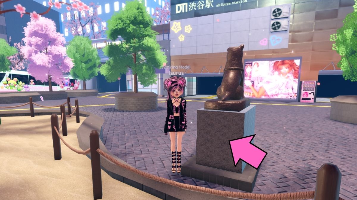 Statue de chien Kirameki DTI Emoji Emplacement