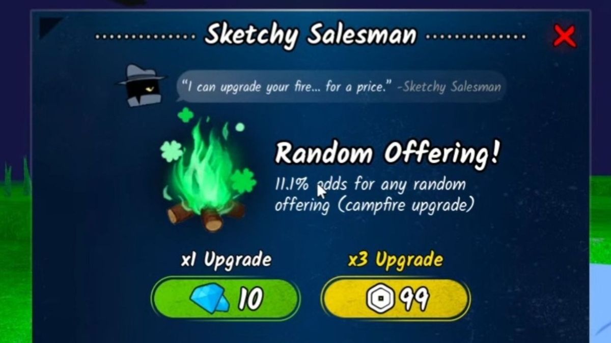 Vendeur sommaire dans 99 nuits dans la forêt