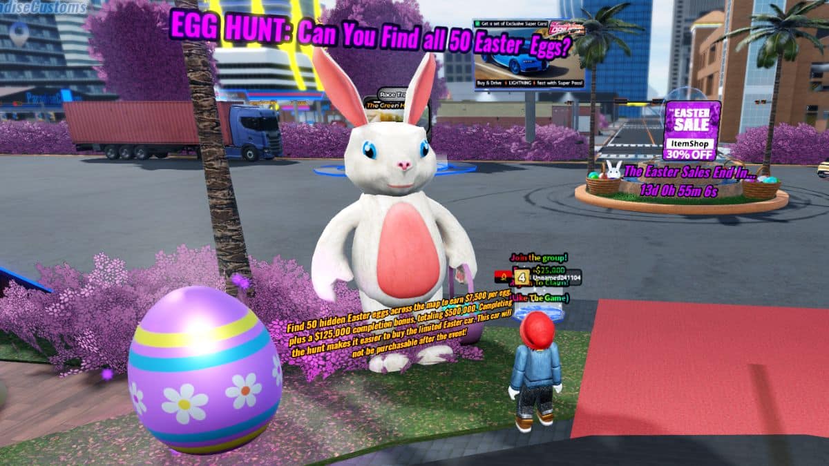 Chasse aux œufs Pâques Conduite de voiture réaliste