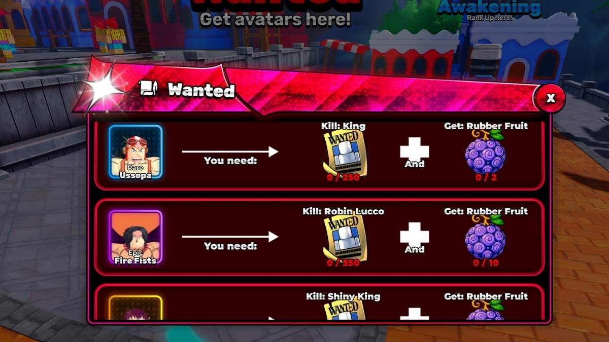 Avatars dans World Fighters