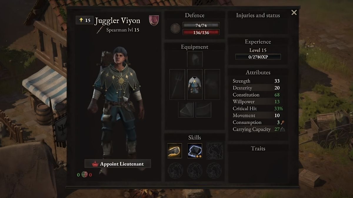 Jongleur Viyon dans Wartales